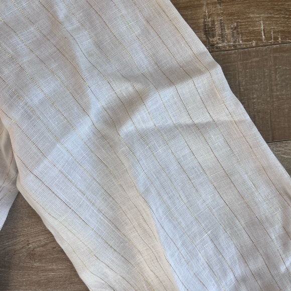 NWT SHONA JOY HOLDEN WRAP DRESS - SIZE 6- RRP $399 - WHITE & GOLD LUREX -LINEN - Picture 5 of 7